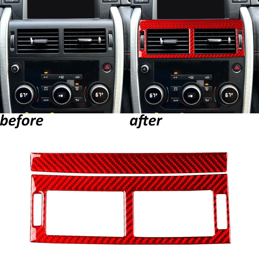 Carbon Fiber Console Air Vent Outlet Cover For Land Rover Discovery Sport 15-19