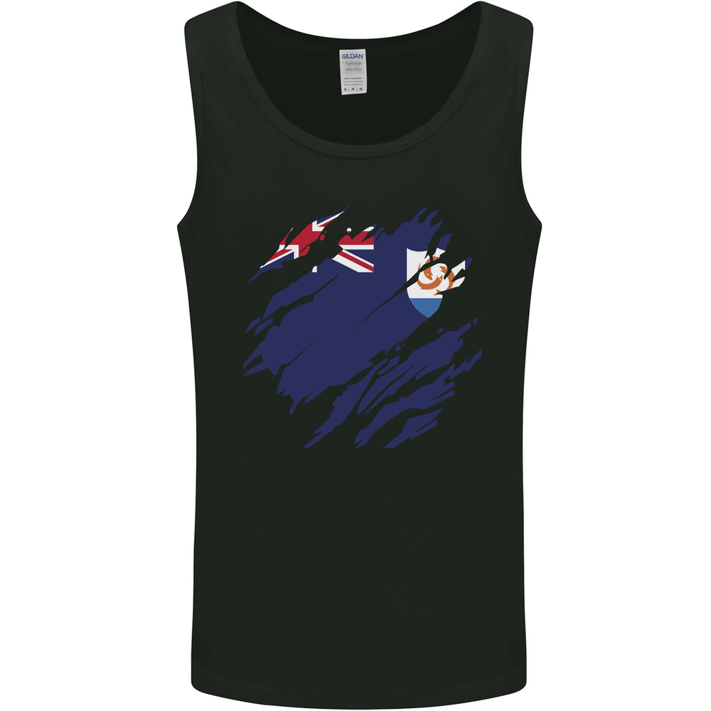 Torn Flag Anguilla Mens Vest Tank Top