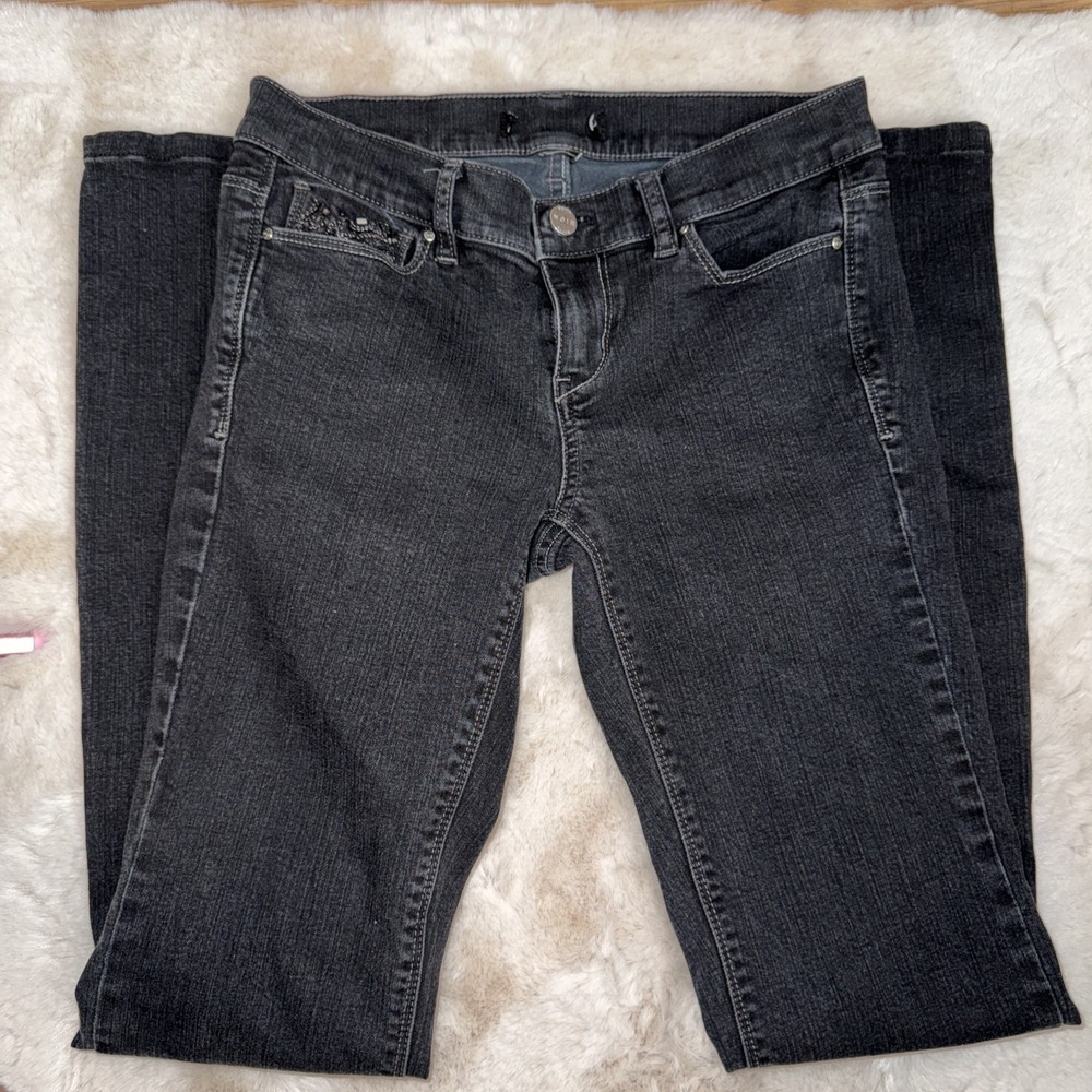 Black Market Women's Bedazzled Bootcut Jeans Size 28 Noir