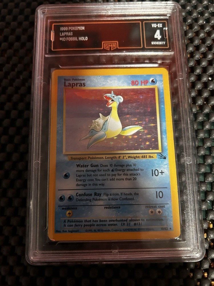 Holo Fossil Lapras 10/62 Pokemon Card