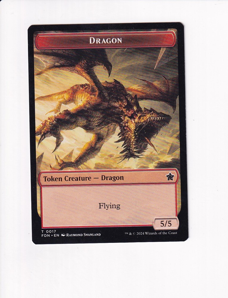 MTG Foundations Double-Sided Dragon Token Card #2
