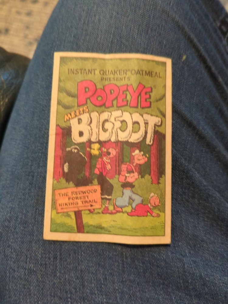 Popeye Meets Bigfoot Instant Quaker Oatmeal Mini Comic Book From 1989