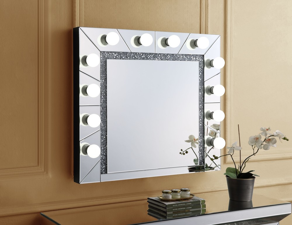 ACME Noralie ACCENT MIRROR Mirrored & Faux Diamonds AC00762