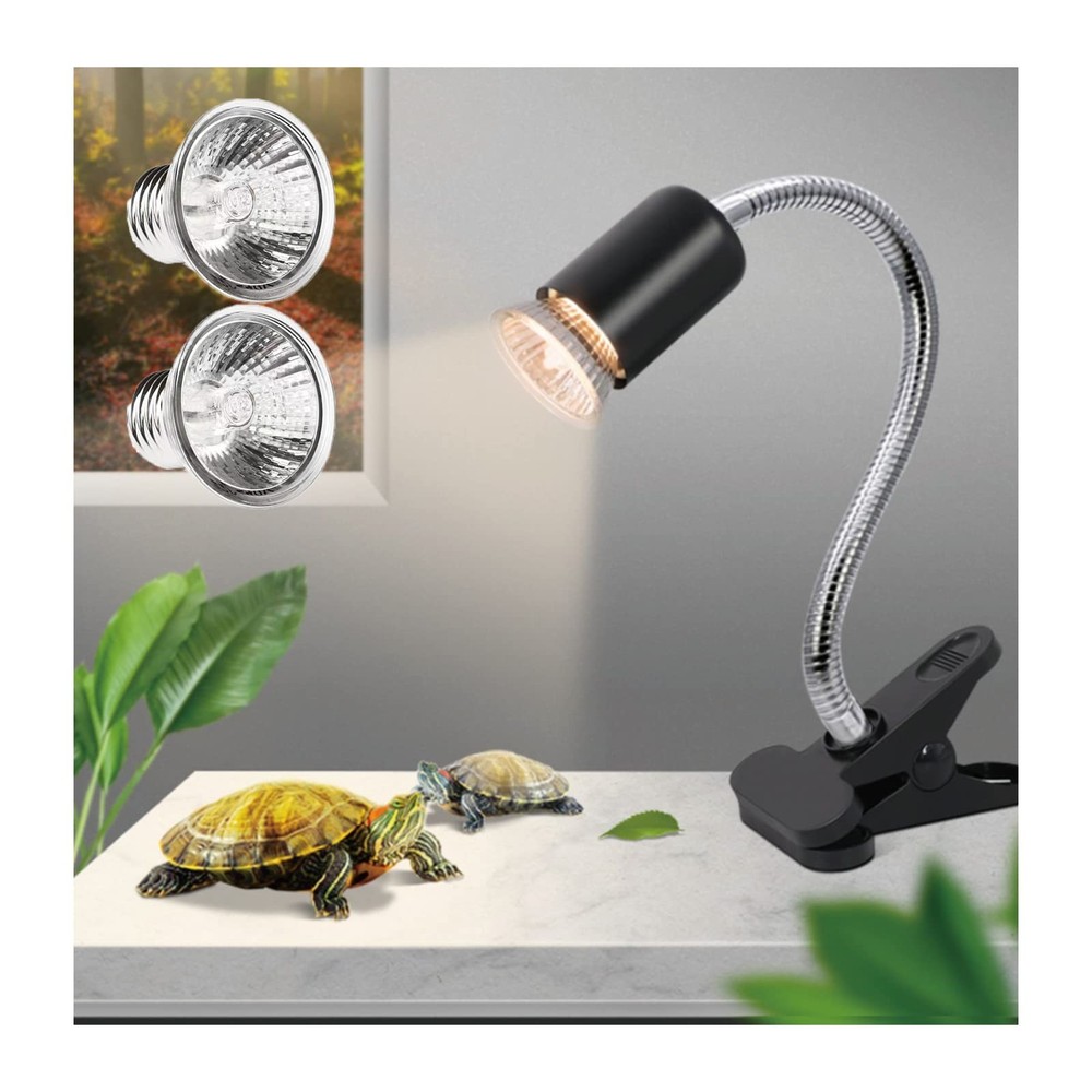 UVA UVB Reptile Heat Lamp with Dual Bulbs for Turtles and Lizards