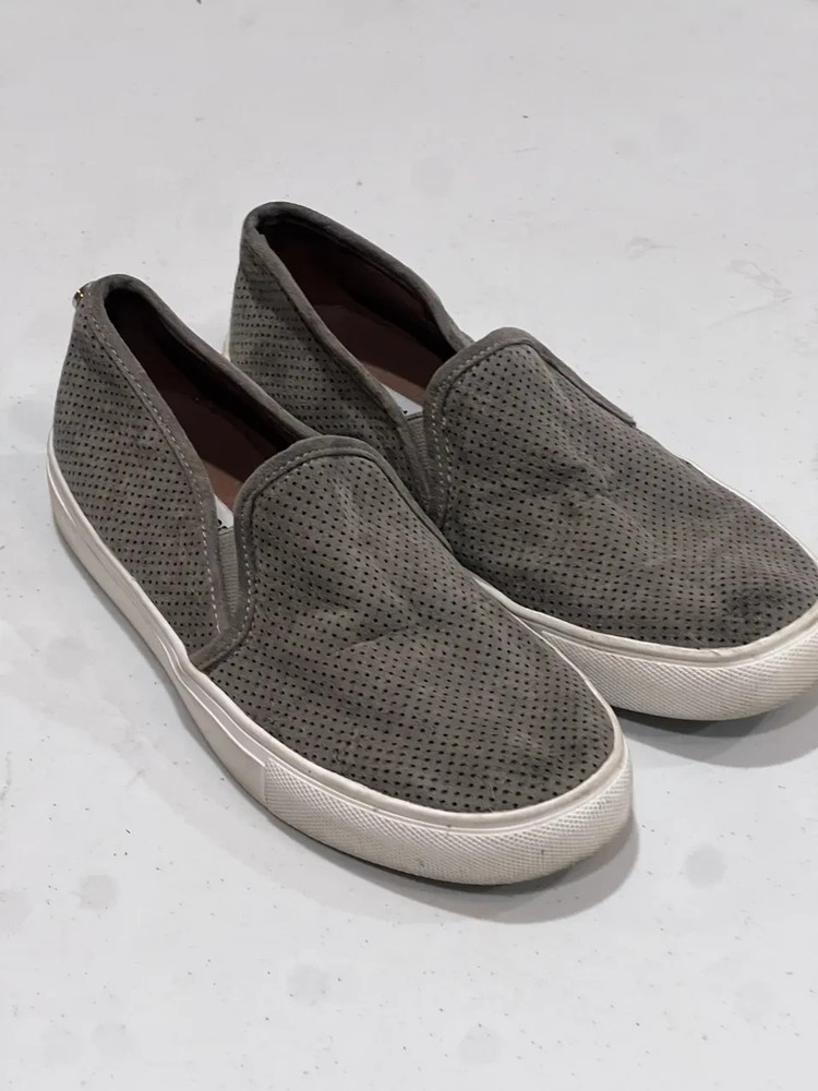 Steve Madden Zarray Slip On Sneakers Gray Olive Suede Women Size 6 Casual Shoes