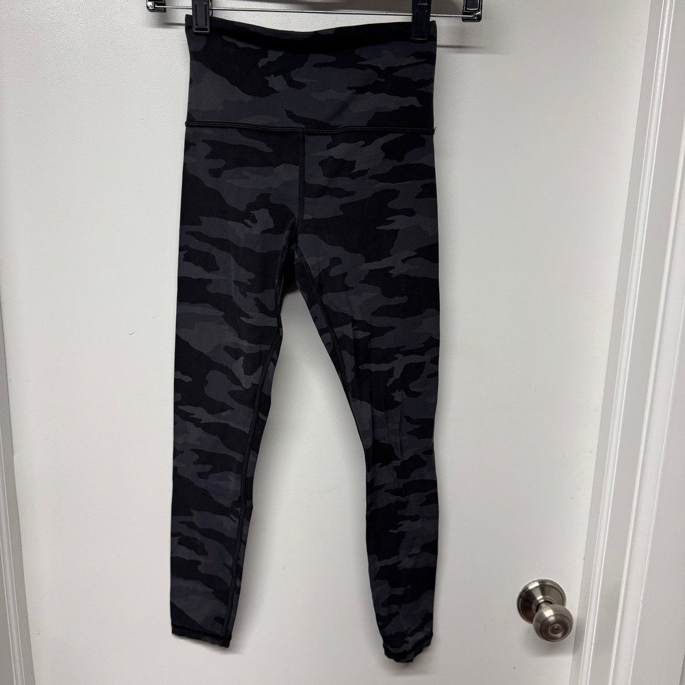 Athleta Womens Elation 7/8 Tight Camo Black Gray XXS Leggings