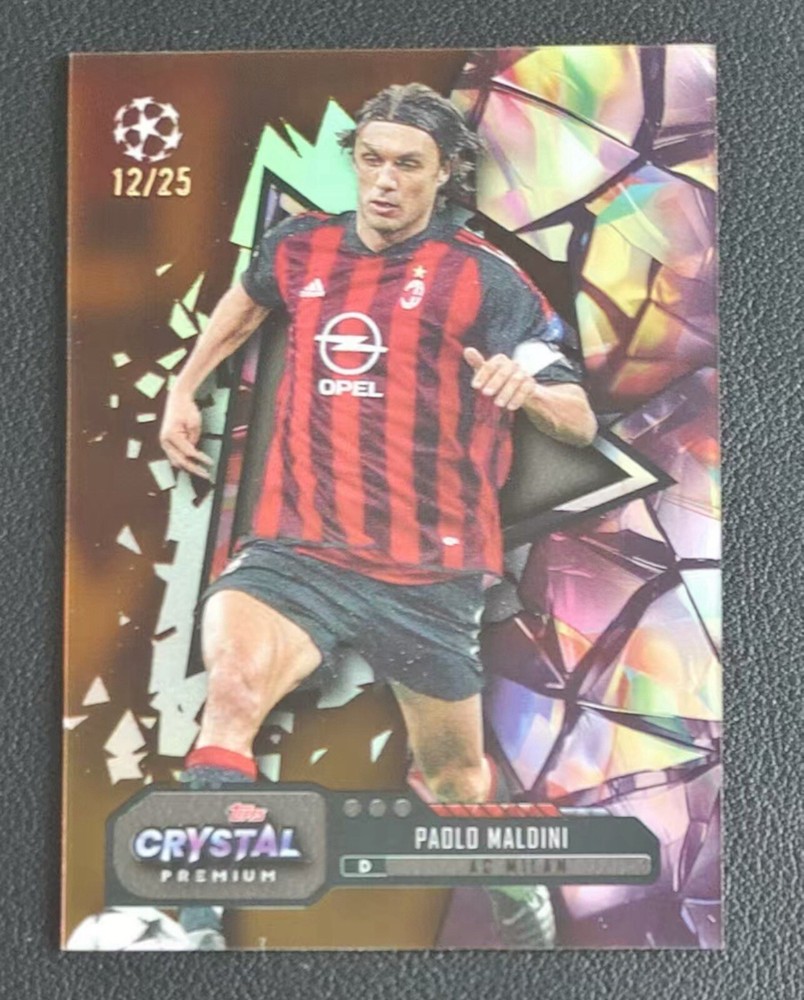 2023-24 Topps Crystal Premium UEFA AC MILAN LEGENF PAOLO MALDINI ORANGE /25