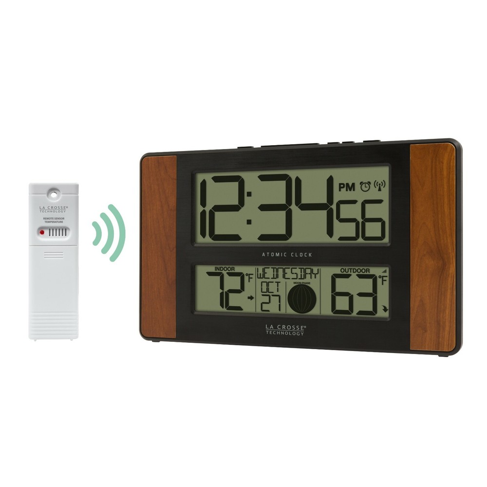 La Crosse Technology 513-1417CH-INT Atomic Digital Clock with Temperature and Moon Phase
