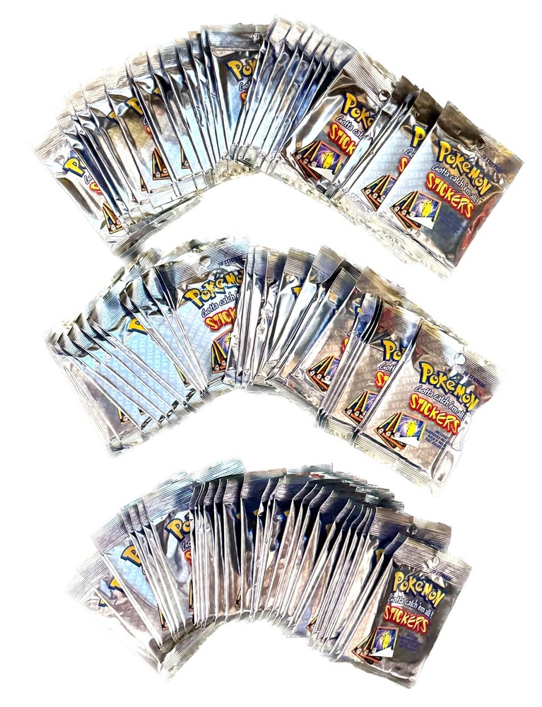 Lot of (90) 1999 Pokémon Artbox Stickers Series 1 Sealed Booster Packs | READ