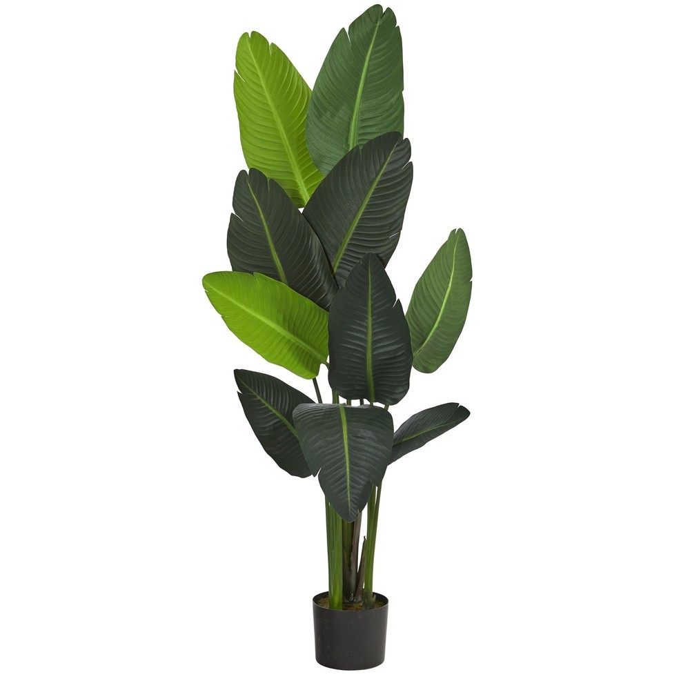 58-Inch Lifelike Traveler's Palm Artificial Tree in Vibrant Green