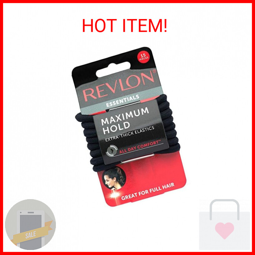 Revlon Extra Thick Black Hair Ties Pack of 15