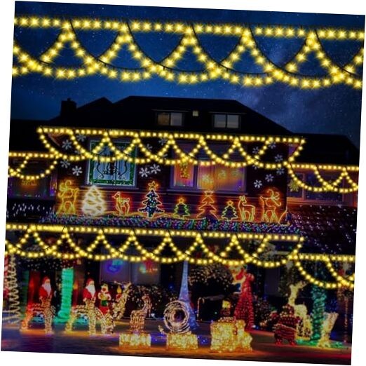 40ft Warm White Semi-Circle Christmas Lights for Indoor Outdoor