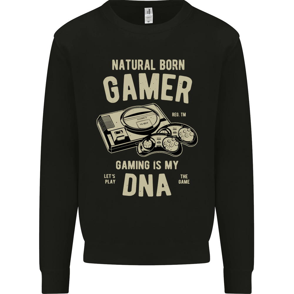 Natural Born Gamer Funny Gaming Mens Sweatshirt Jumper