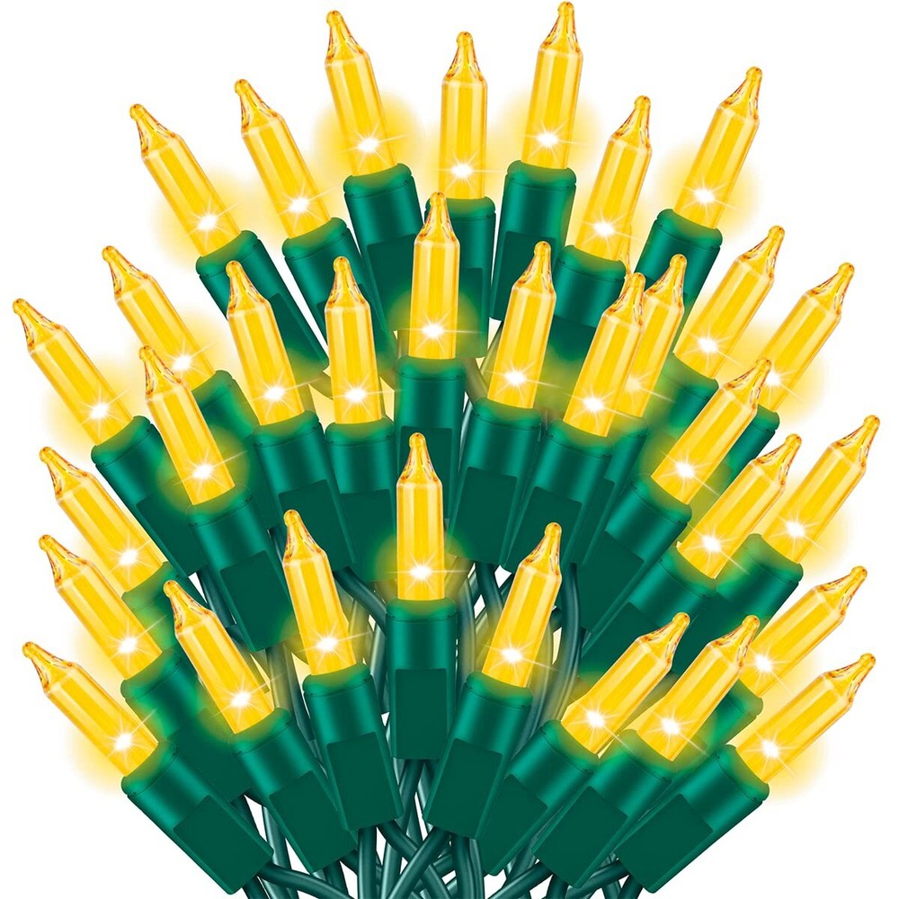 Ultra-Bright Connects End to End Yellow Christmas Mini Lights 100L 19.6Ft UL ...