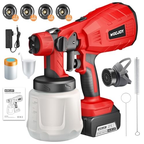 4000mAh Cordless Paint Sprayer with 850W Waterproof Battery Included