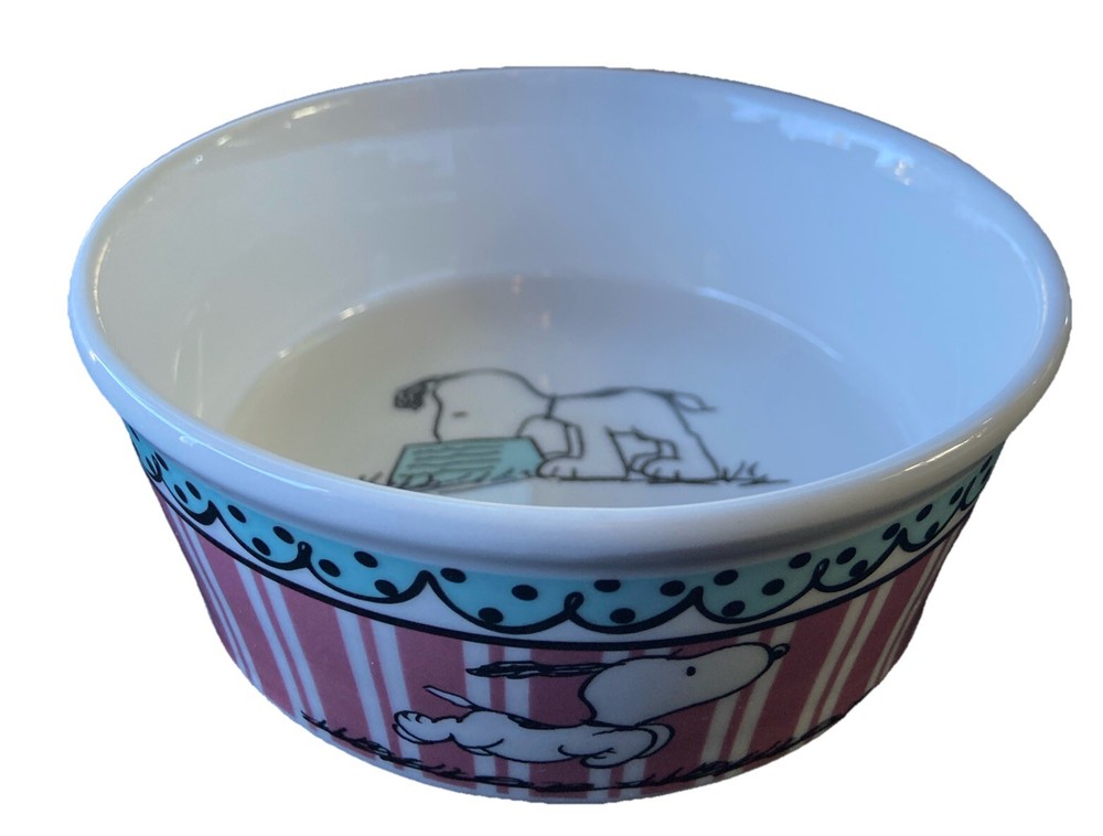 Snoopy Pet Bowl Peanuts Gibson overseas Inc  5 In x 2 In Ceramic Dishwasher Safe
