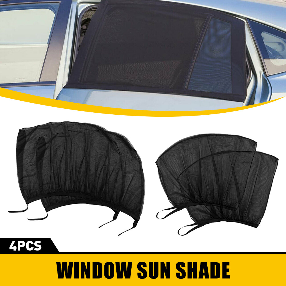 4PCS Sun Front Shade  Rear Mesh Window screen Cover Sunshade Protector For Car