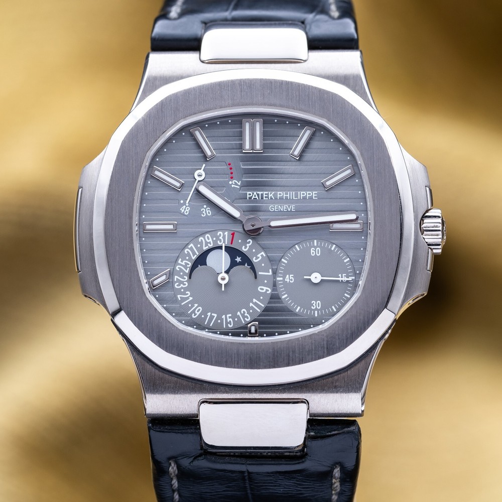 Patek Philippe Nautilus 5712G Moon Phase 40mm White Gold with Box Papers