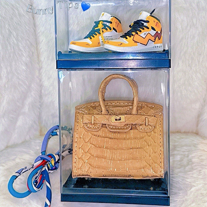 Cute Leather Mini Wallet Lipstick Keychain Bag Charm for AirPods & Keys  