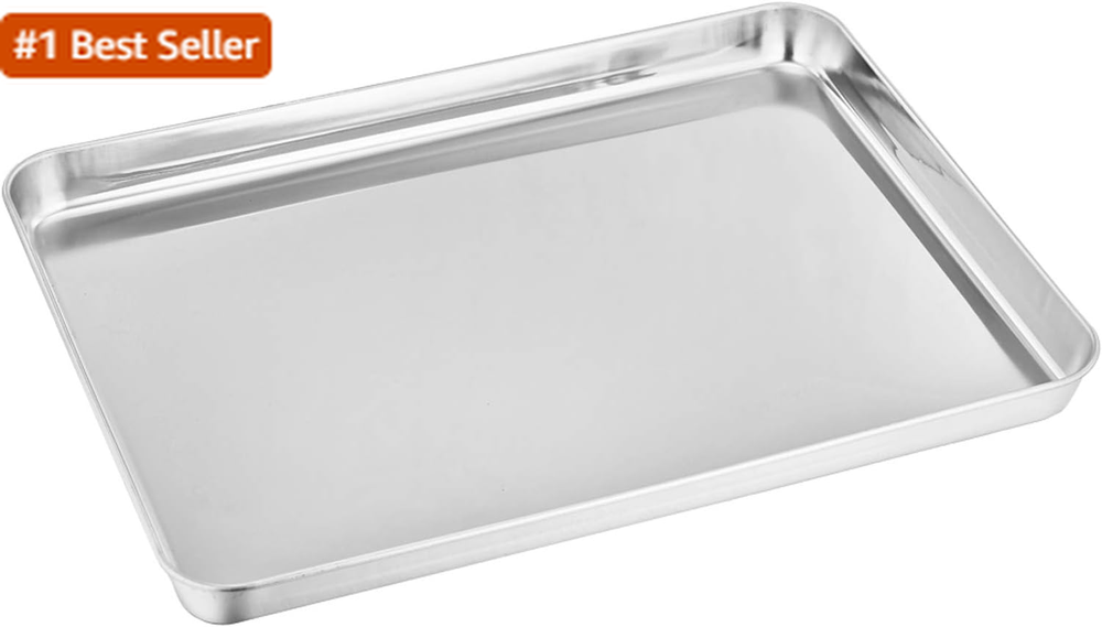 Stainless Steel Toaster Oven Pan 12.4x9 Inches by Teamfar