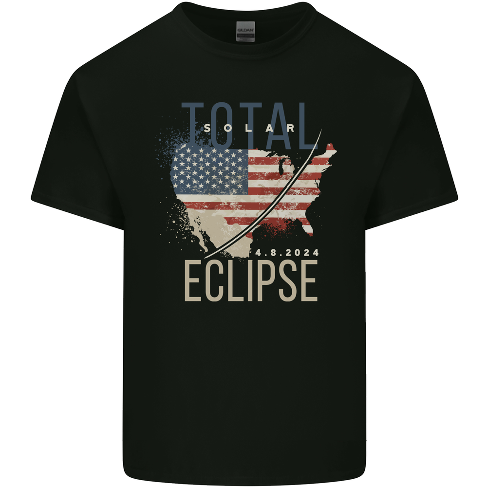 USA Total Solar Eclipse Mens Cotton T-Shirt Tee Top
