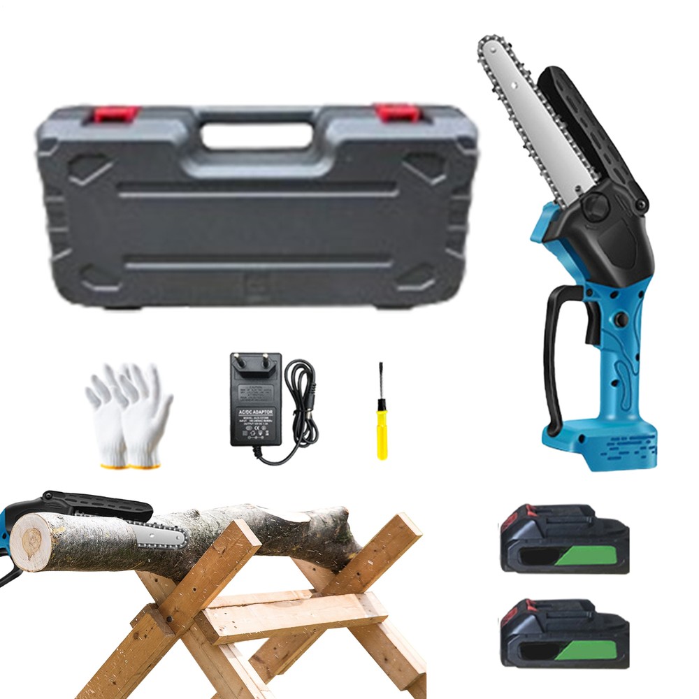 8in Cordless Mini Chainsaw Battery Powered Handheld Wood Cutter