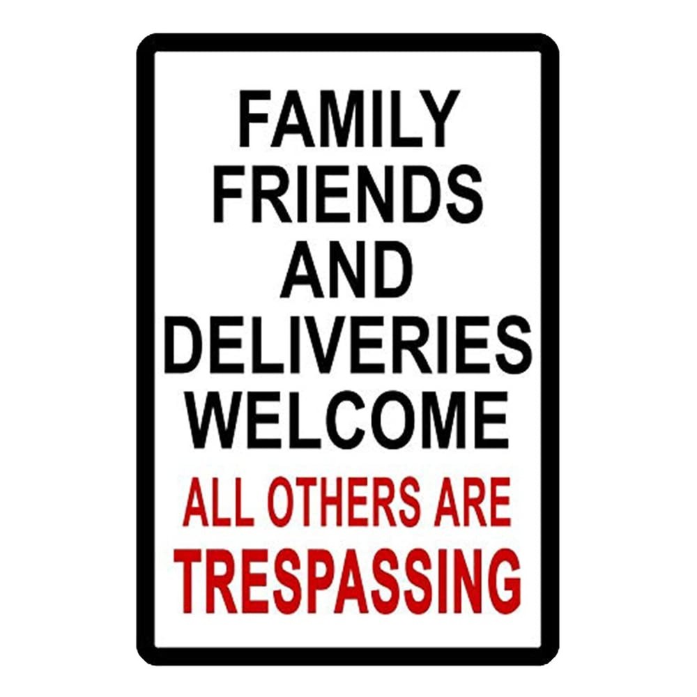 Retro No Trespass Solicit Friends Delivery Welcome Metal Tin Sign Decoration ...