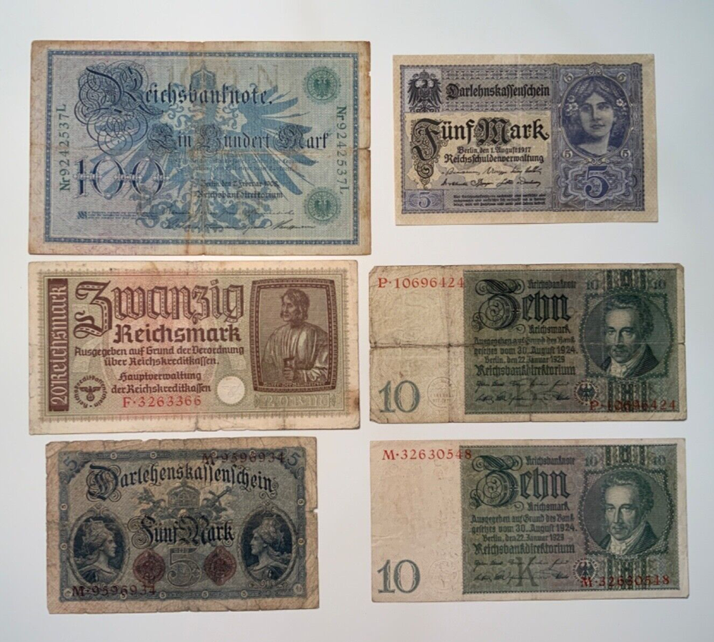 Vintage banknote lot from Germany.