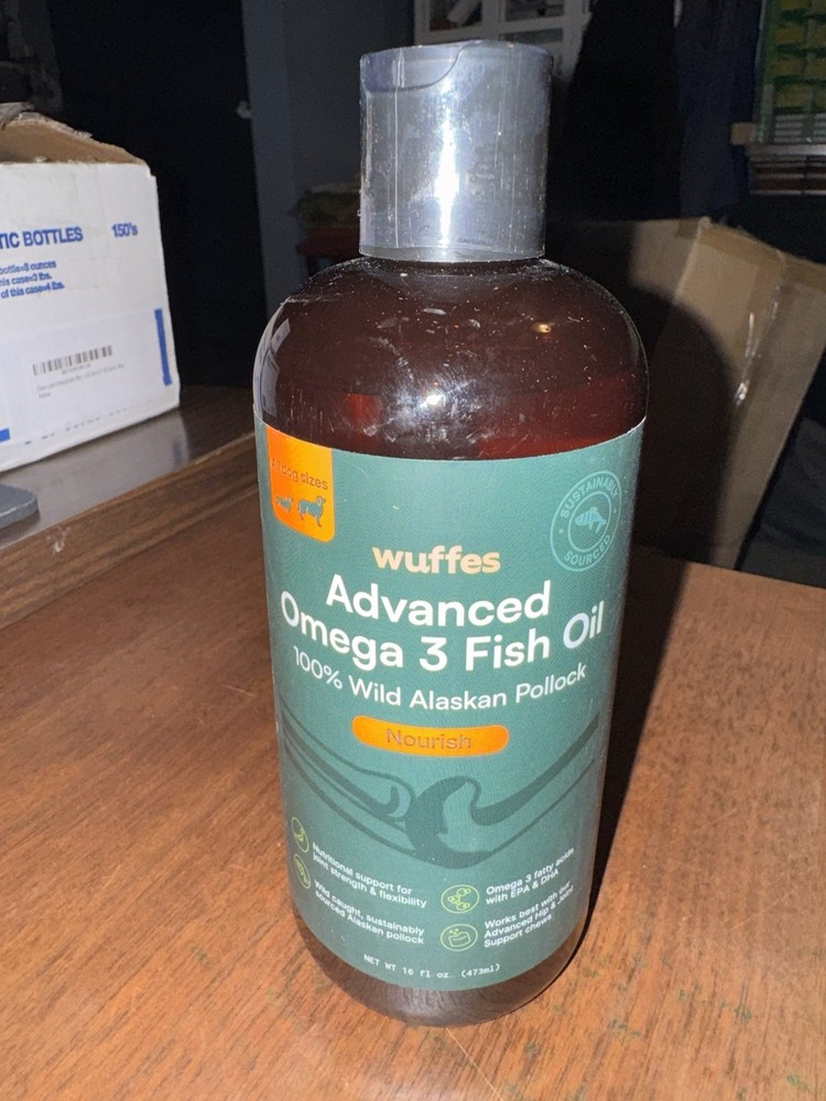 Wuffes Wild Alaskan Omega 3 Fish Oil for Dogs 16 Oz Pure Formula