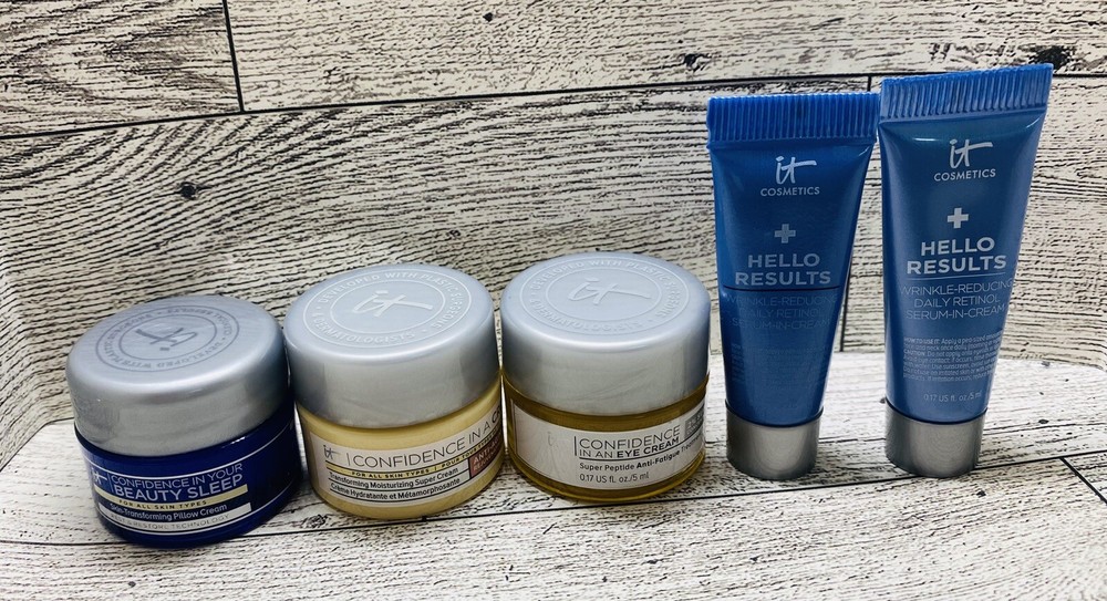Lot of 5 It Cosmetics-pillow Cream, Eye Cream, Moisturizing Cream, Serum, W/bag