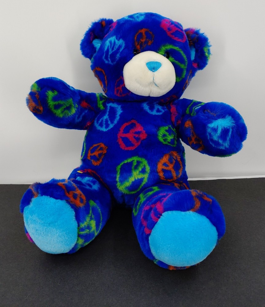 Build A Bear Dark Blue Peace Sign Bear 11