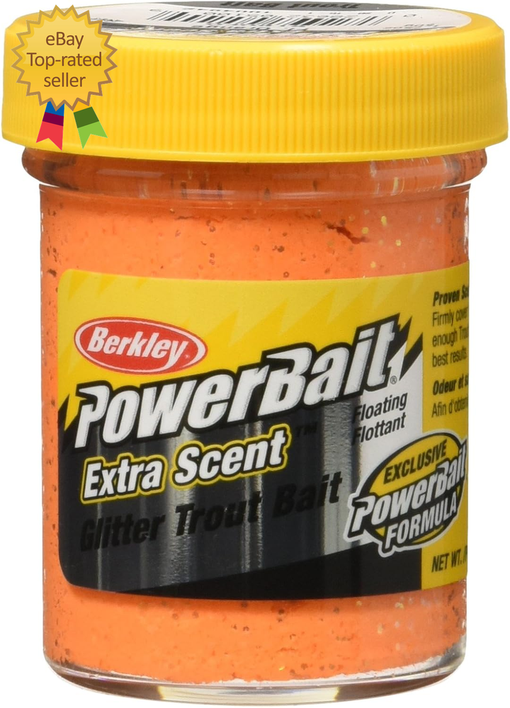 Glitter Trout PowerBait Dough in Silver Vein with Enhanced Scent Dispersion