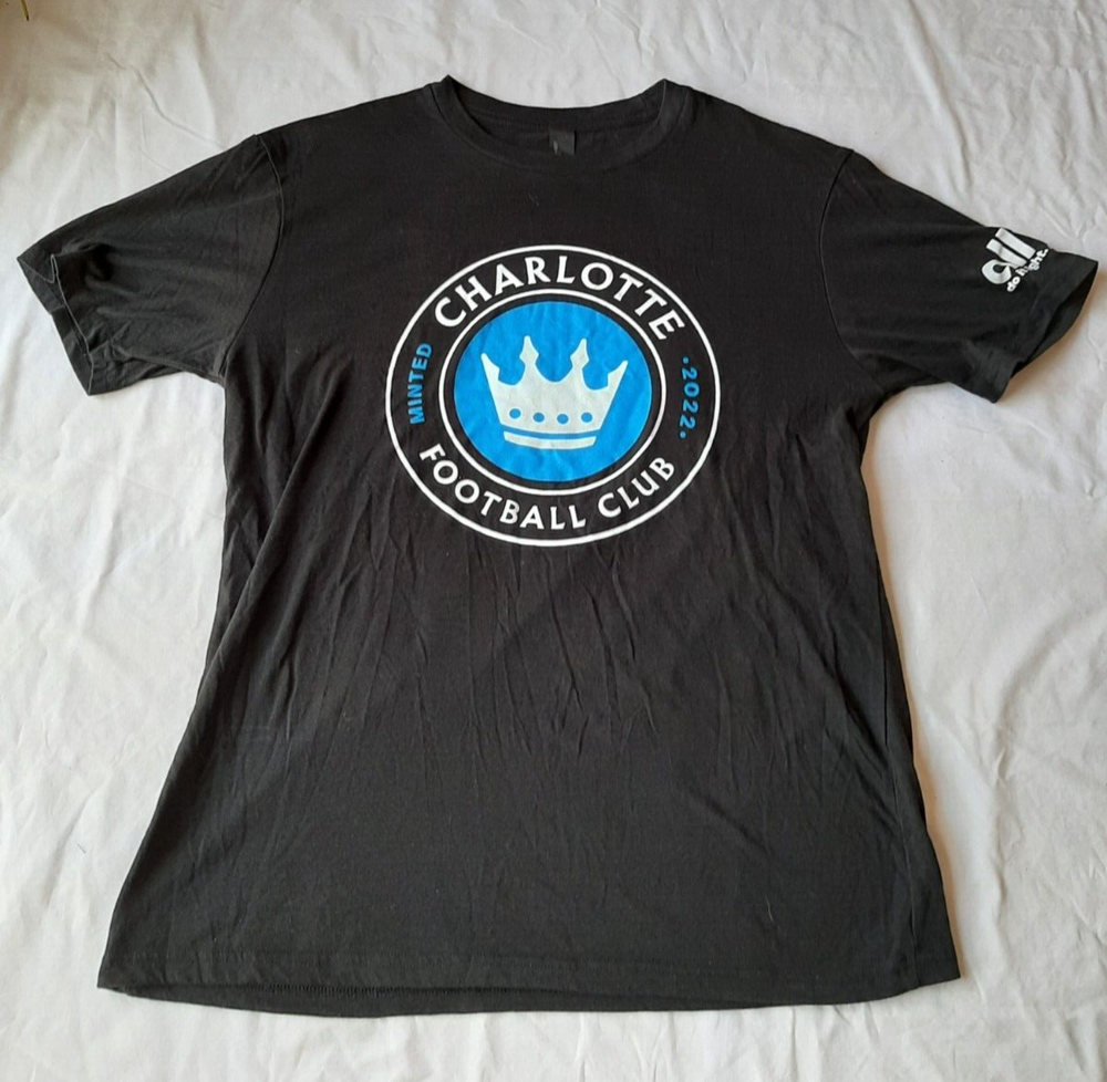 Charlotte Football Club Tshirt 2022 MLS black Inaugural Season Womens M