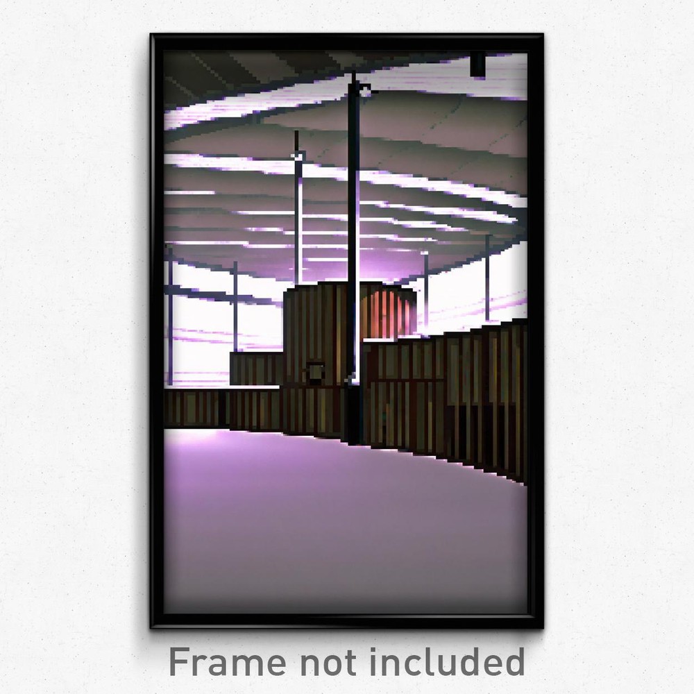 Pixel Art Round Warehouse 8-Bit Psychedelic Trippy Video Game Poster Print