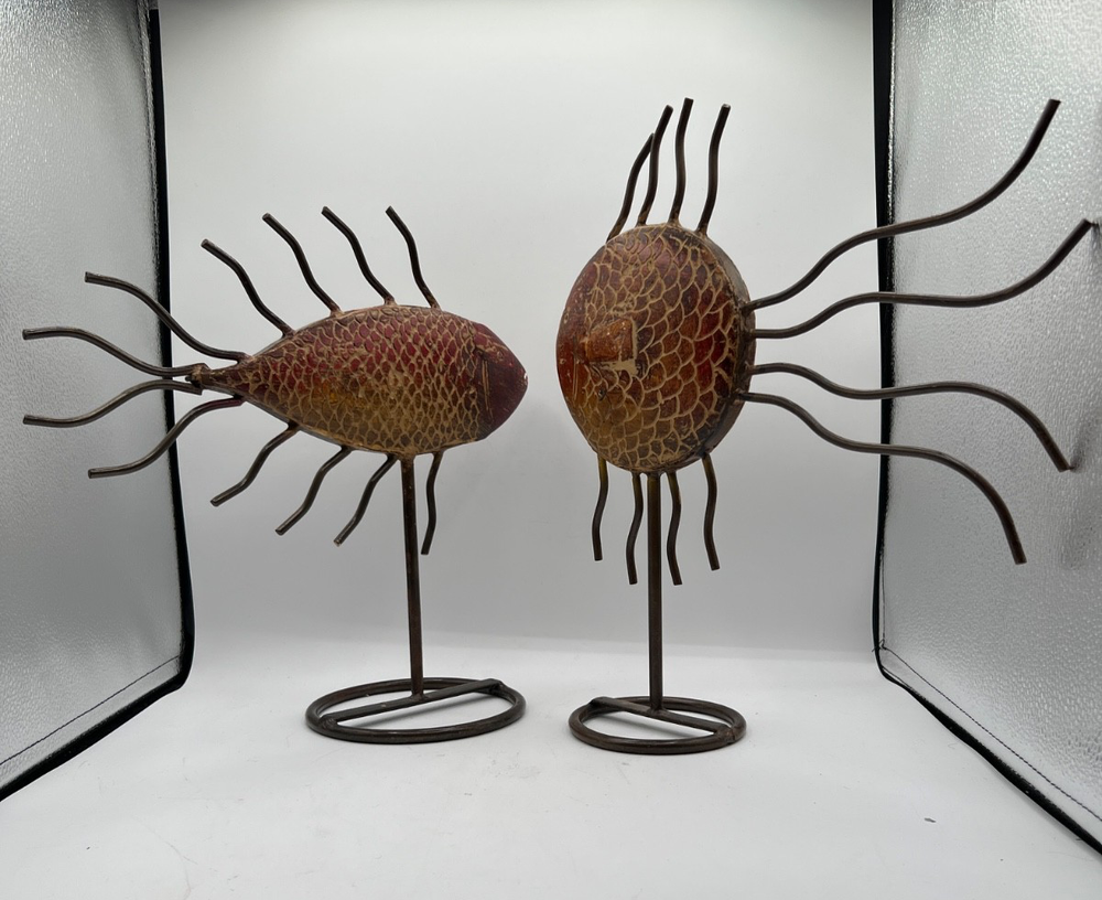 Fish Sculpture Iron fins and ceramic body