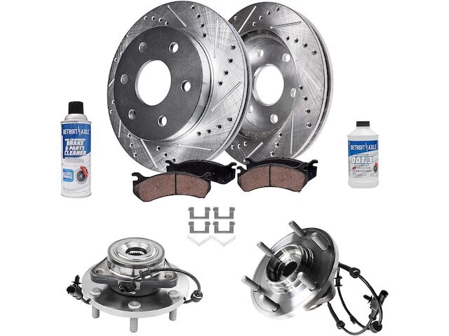 For Nissan TITAN Brake Pad and Rotor and Wheel Hub Kit Detroit Axle 57823YDQF
