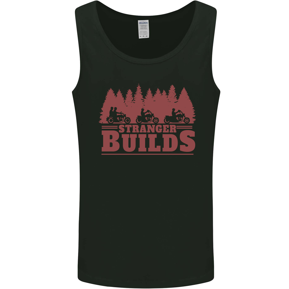 Stranger Builds Motorcycle Biker Custom Chopper Mens Vest Tank Top