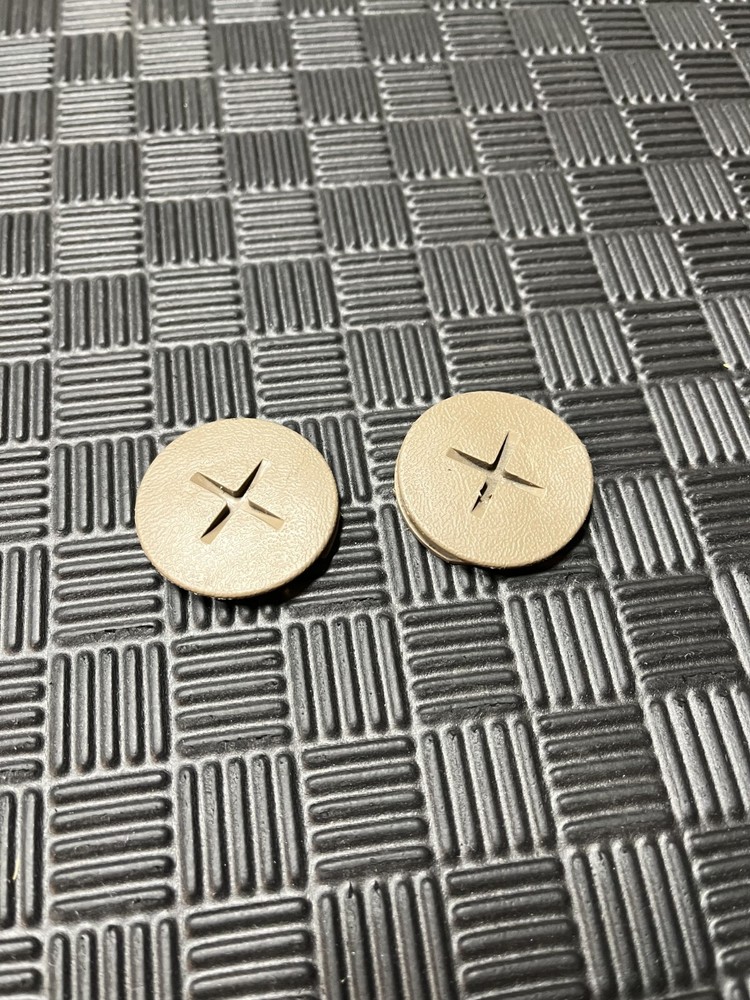 93-02 Camaro Firebird Tan Seatbelt Buckle Bolt Cover Pair 97 98