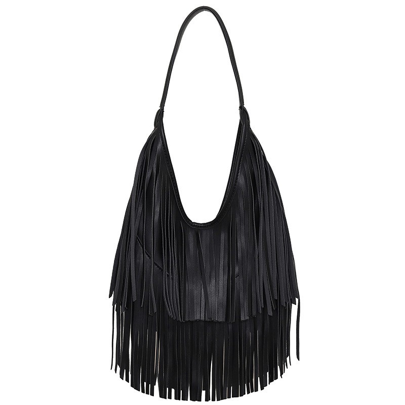 Western Fringe PU Leather Shoulder Bag – Cowgirl Hobo Style Tote - 2025 trend