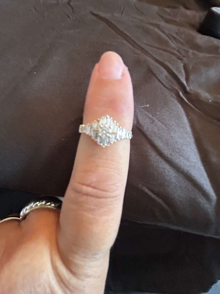 Ferkos 14k Art Deco Inspired Baguette Diamond Size 7.5