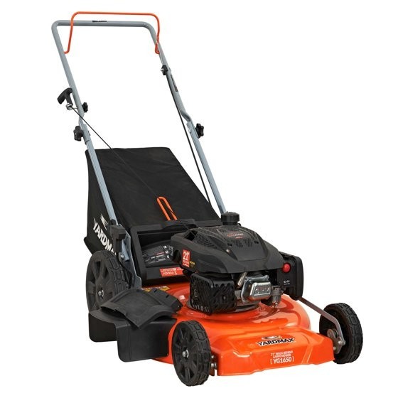 21-Inch 170cc 3-in-1 Gas Walk-Behind Push Lawn Mower with High Rear Wheels for Easy Maneuvering
