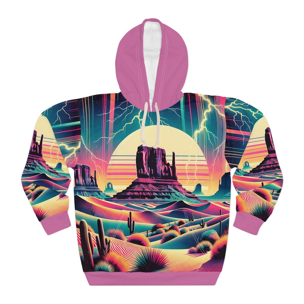 Psychedelic Southwest Desert Hoodie with Abstract Landscape Patterns