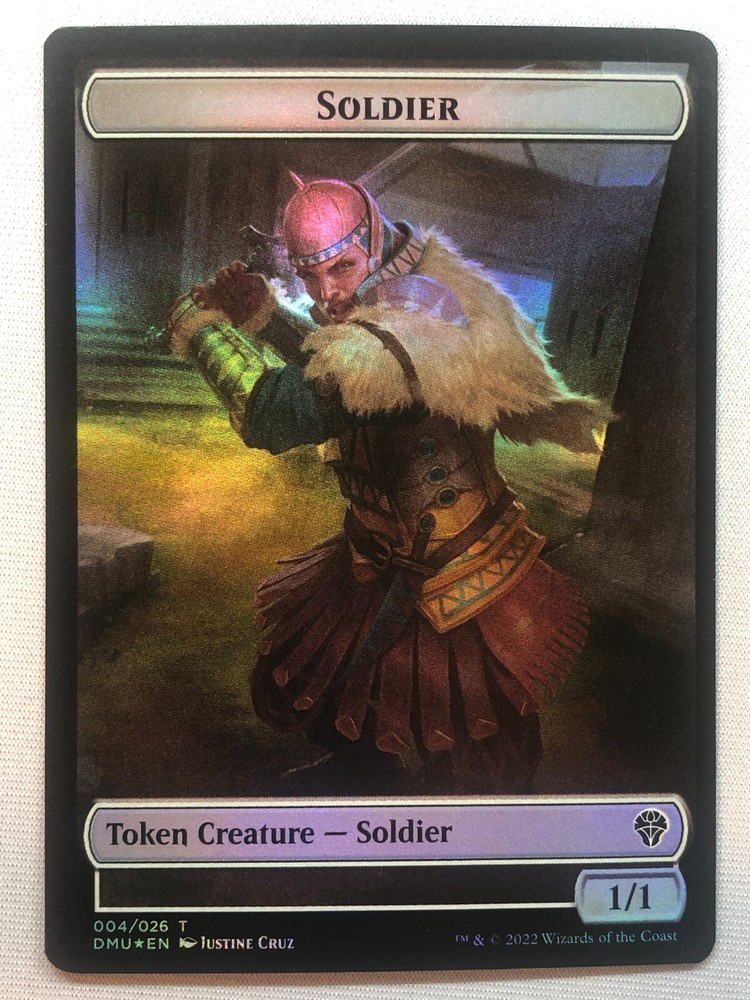 Magic The Gathering Dominaria United Soldier // Elemental Ficha De Doble Cara Casi Nuevo/M-image
