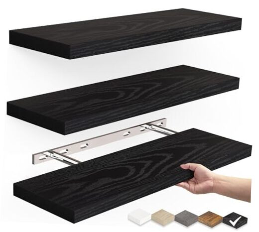 Rustic Floating Wall Shelves for Bathroom or Living Room Decor