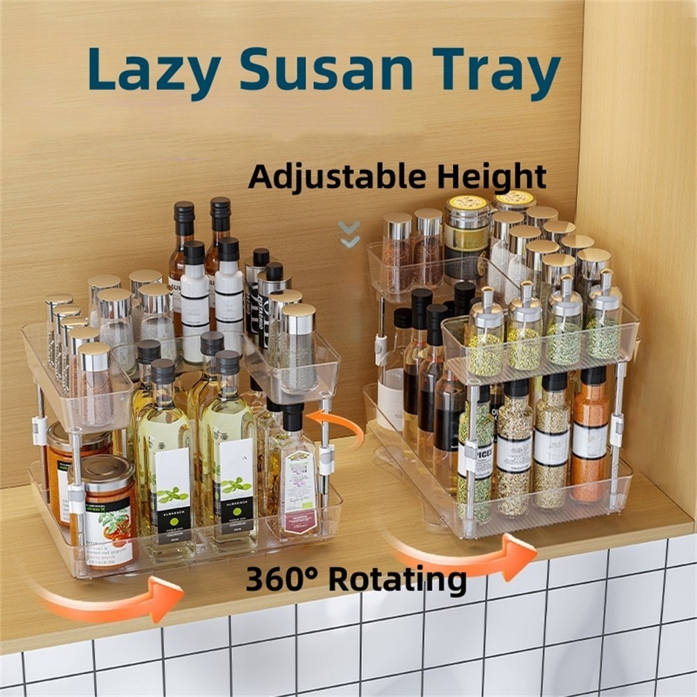 Lazy Susan Organizer Bathroom Organizer Effortless Assembly Narrow Cabinet Fit