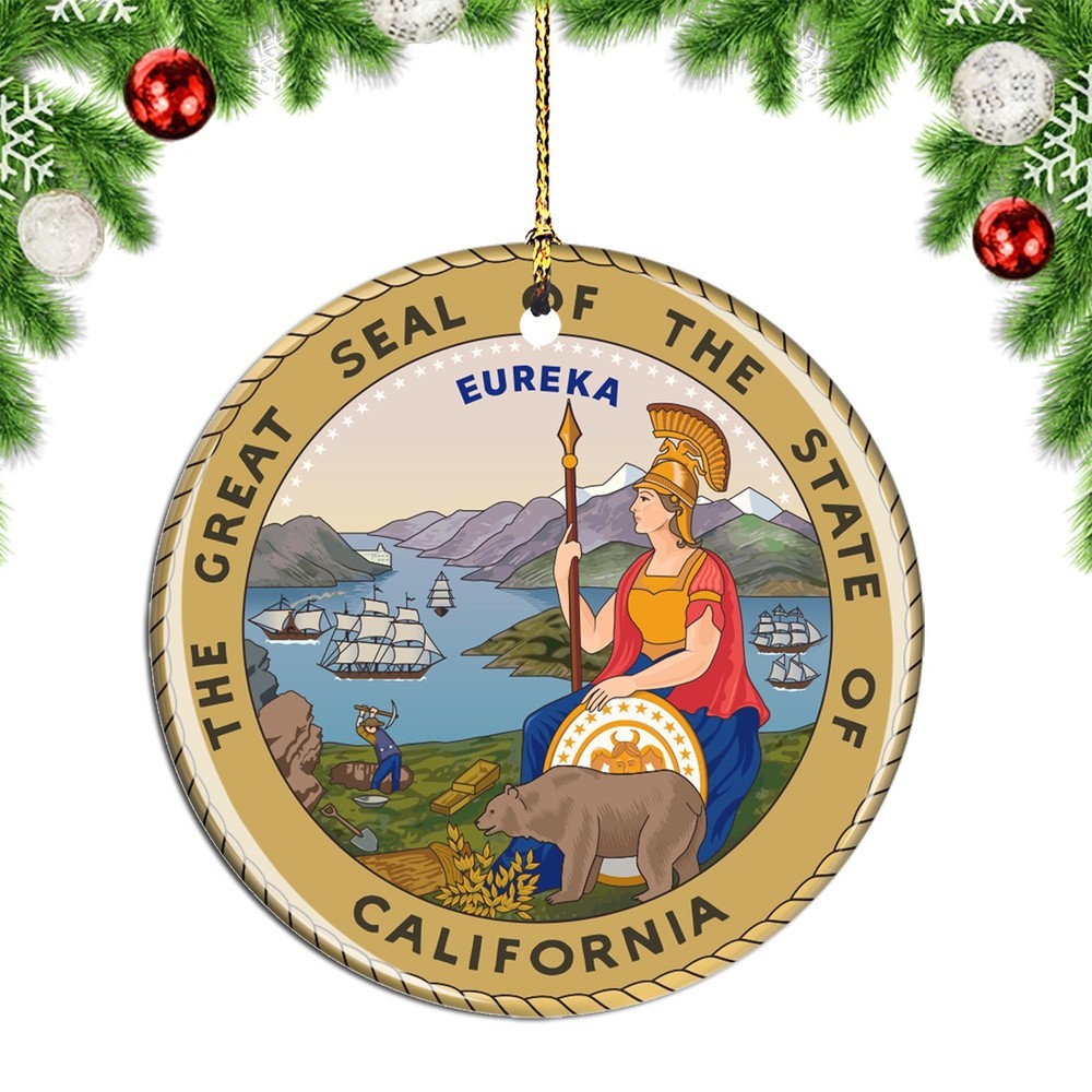 United States California State Flag Christmas ornament city travel souvenir