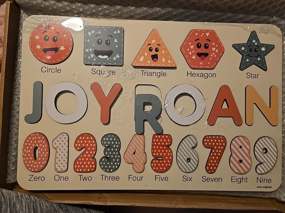 Baby Busy Board Puzzle Joyroan NAME/NUMBERS/SHAPES PUZZLE