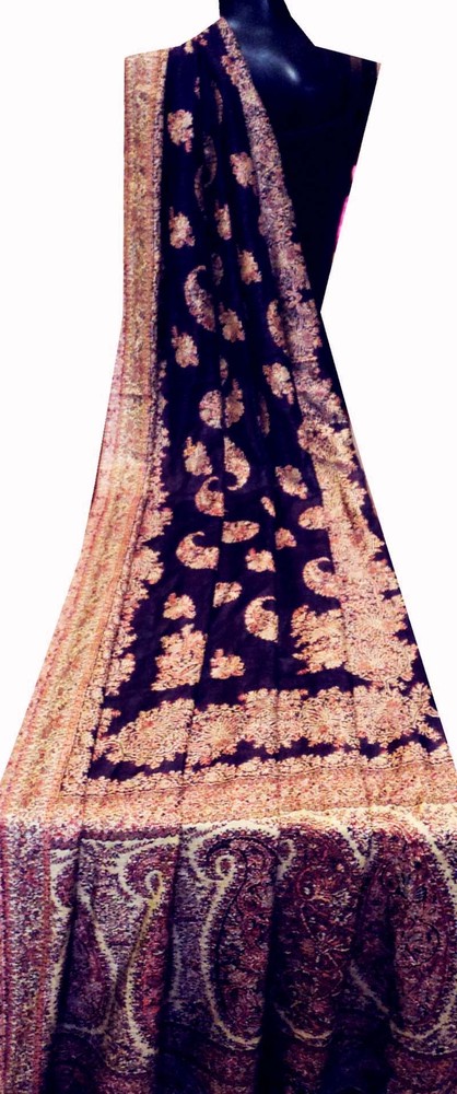 Valentines Day Luxury Pashmina Silk Jamavar Cashmere Shawl Stole Scarf Wrap-image