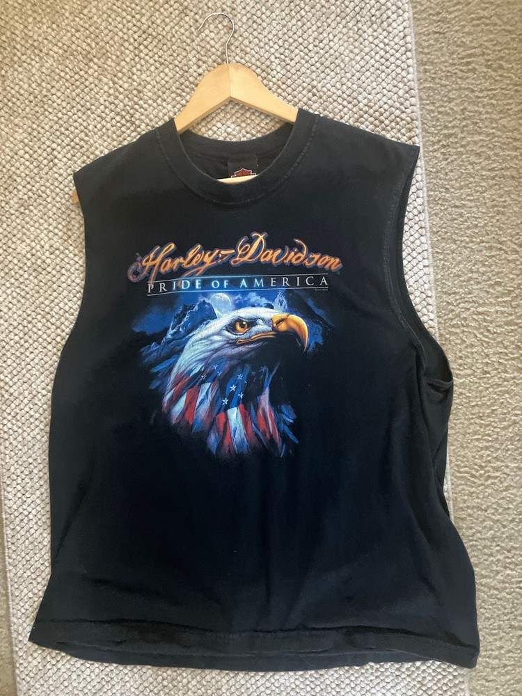 Harley Davidson Motorcycle  Sleeveless T Shirt Mens Size XL authentic