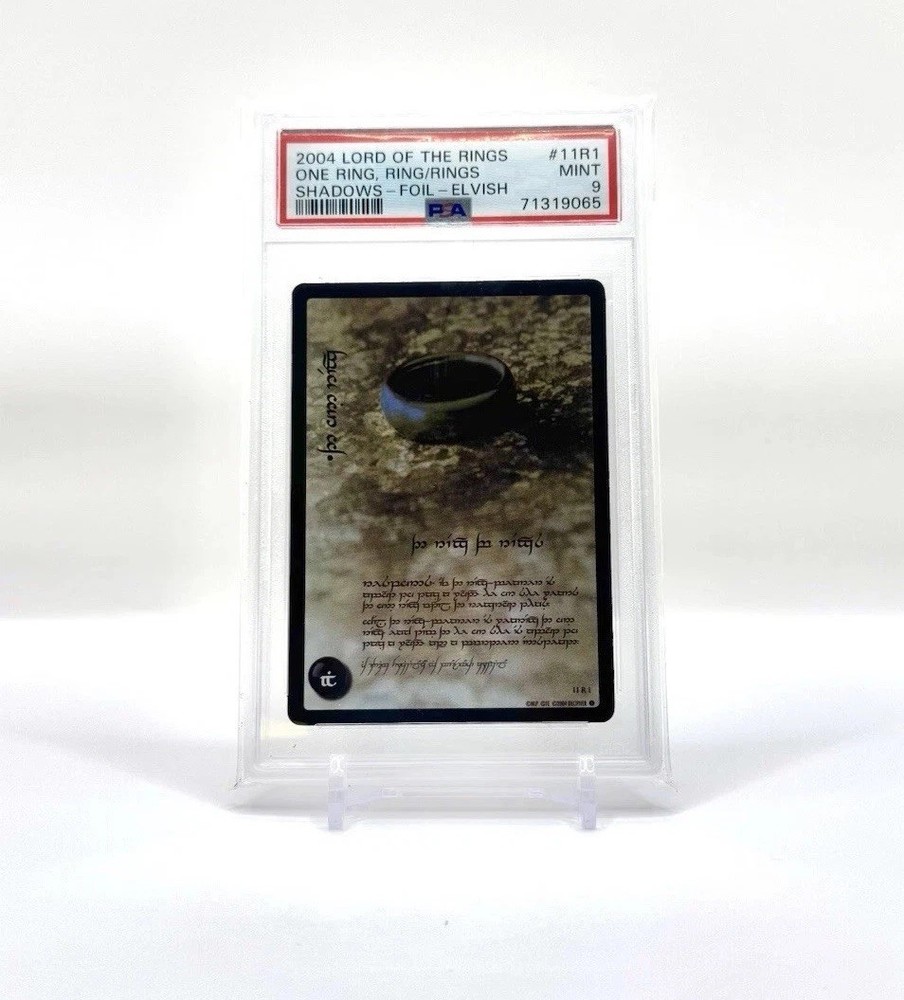 PSA 9 MINT LOTR The One Ring, Ring Of Rings ELVISH Foil 2004 Shadows POP 1 Rare